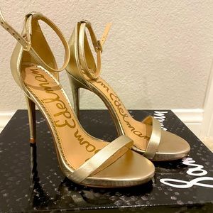 Sam edelman ariella metallic gold heels